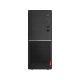 Lenovo V520 10NK0044TX masaüstü bilgisayar, siyah kasa ve ön panel bağlantı noktalarıyla önden görünür