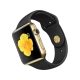 Apple Watch Edition 42 mm akıllı saat; 18 ayar sarı altın kasa, siyah spor kordon ve çiçek ekranlı