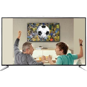 Vestel 55PF8575 Full HD LED televizyon, siyah çerçeveli ekranında futbol maçı izleyen taraftarlar
