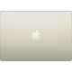 Altın renk Apple MacBook Air M5 15,3 inç laptop, kapalı kasa üst yüzey ve ortada Apple logosu