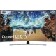 Samsung 55NU8500 55 inç Ultra HD 4K LED TV, kavisli ekran ve dünya manzaralı canlı görüntü.