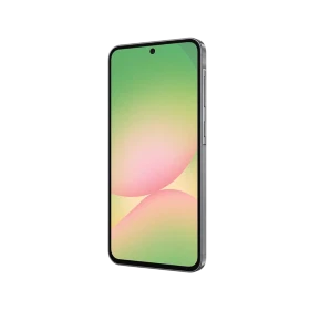 Samsung Galaxy A56 siyah akıllı telefon, ince çerçeveli ekran ve merkez ön kamera deliğiyle önden görünüm