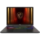 MSI Vector 16 HX AI A2XWIG-090XTR koyu gri oyuncu laptop, RGB klavye ve ekran ışıkları ile önden görünüm