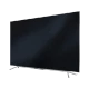 Grundig 65 VLO 9700 Ultra HD 4K OLED TV, ince çerçeveli siyah ekran ve gümüş ayaklarla önden görünüm
