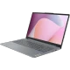 Gri Lenovo IdeaPad Slim 3 82XM00PVTX002 iş ve ofis laptopu, açık ekranlı yandan görünüm