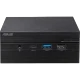 Asus Mini PC PN60-BR00I3 siyah masaüstü bilgisayarın ön paneli ve bağlantı portları