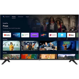 Axen AX50FMN602 Ultra HD 4K LED televizyon, siyah çerçeveli ekranında akıllı TV arayüzüyle