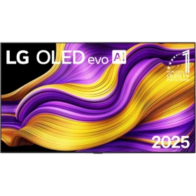 LG OLED77G55LW Ultra HD 4K OLED televizyon; ekranda evo AI ve renkli dalga desenleri yer alıyor