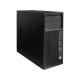 HP Z240 1WV49EA siyah masaüstü bilgisayar kasasının önden ve yandan görünümü