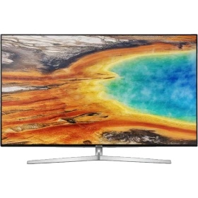 Samsung 49MU8009 Ultra HD 4K LED TV, genel renk, vitrin ekranında canlı renkli manzara görüntüsü