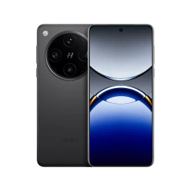 Oppo Find X8 Pro siyah akıllı telefon, ön ekran ve arka kamera modülüyle vitrin çekimi