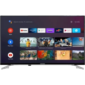 Grundig Munich 32 GFH 6970 B HD Ready LED televizyon, siyah çerçeveli ve akıllı TV menüsü açık halde.