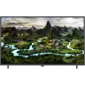 Axen AX43DIL005 Full HD LED TV, dağ ve nehir manzarası gösteren ince çerçeveli televizyon