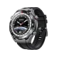 Huawei Watch Ultimate Aktivite Saati, siyah akıllı saat; döner kadran ve siyah silikon kayış.