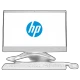HP 24-f0051nt 8UE18EA masaüstü bilgisayar, beyaz ekran, klavye ve fareyle birlikte önden görünüm