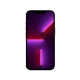 Apple iPhone 13 Pro siyah akıllı telefon, önden görünüm, çentikli ekran ve mor-kırmızı duvar kâğıdıyla