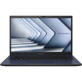 ASUS ExpertBook B1 B1402CVA-I7161TBB0D siyah ultrabook laptop ekranı açık, klavye görünür