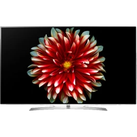 LG OLED55B7V Ultra HD 4K OLED televizyon, genel renk; siyah çerçeveli ince ekran önünde çiçekli canlı görüntü.