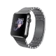 Apple Watch 38 mm uzay siyahı akıllı saat, paslanmaz çelik kasa ve baklalı bilezikle önden görünüm
