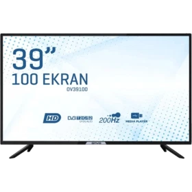 Onvo OV39100 HD Ready 39 inç LED televizyon, siyah çerçeveli ve ayaklı tasarımıyla önden görünüm