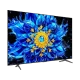 TCL 85P8L Ultra HD 4K LED televizyon ekranda mavi çiçekli dijital görsel, genel renk.