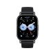 Xiaomi Redmi Watch 5 Lite siyah akıllı saat, renkli kadran ve siyah kayışla önden görünüm