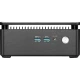 MSI Cubi 3 Silent S-055XTR siyah masaüstü bilgisayarın ön paneli ve USB bağlantıları