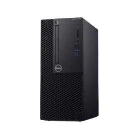 Dell OptiPlex 3070 N007O7070MT_U siyah masaüstü bilgisayar, ön paneli ve bağlantı noktalarıyla