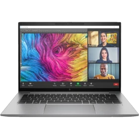 HP ZBook Firefly 14 G11 8K0G6AV gri ultrabook laptop; 14 inç ekran görüntülü toplantı arayüzü açık.