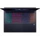Acer Predator Helios Neo 16S AI PHN16S-71-975M siyah oyuncu laptop, RGB aydınlatmalı klavye üstten görünüm