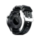 Tecno Watch GT gümüş renkli akıllı saatin siyah kayışlı arka ve yan görünümü