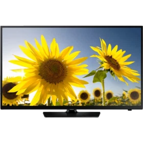 Samsung 40H4200 HD Ready LED TV ekranında sarı ayçiçekleri görünen vitrin televizyon görüntüsü