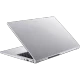 Acer Aspire Lite AL15-33P-358V gümüş iş ve ofis laptopu, yarı açık kapaklı arka açıdan görünüm