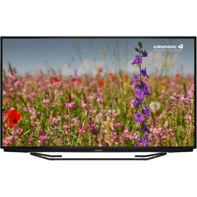 Grundig Belgrad 43 GFU 7905 B Ultra HD 4K LED televizyon, çiçekli doğa görüntüsüyle önden görünüm