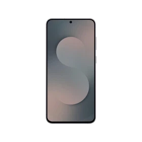 Samsung Galaxy S25 FE siyah akıllı telefon, önden görünüm; ince çerçeveli ekran ve ortada selfie kamerası