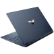 HP Victus Gaming 16-r1057nt 9J260EA FR35 koyu mavi oyuncu laptop, açık ekran ve klavye görünümü.