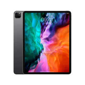 Apple iPad Pro 1024 GB 4G 12,9 inç gri tablet ön yüz ve arka kapak görünümlü.