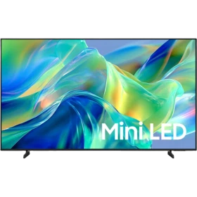 Samsung 65M1EH Ultra HD 4K Mini LED televizyon, renkli ekranı ve siyah çerçevesiyle önden görünüm