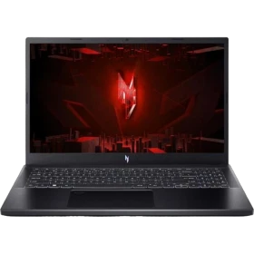 Acer Nitro V 15 ANV15-51 siyah oyuncu laptop, açık ekran ve tam klavye detaylı ön görünüm