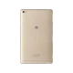 Huawei MediaPad M2 altın renk tabletin arka yüzü, Huawei ve Harman Kardon logoları görünüyor