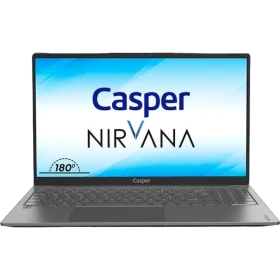 Casper X600 1215-8P00T-G-F gri iş ofis laptopu, ön ekranı açık ve klavyeli vitrin görünümü