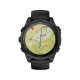 Garmin tactix 8 47 mm siyah aktivite saati, harita navigasyon ekranı ve siyah kayışla önden görünüm
