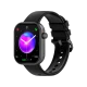 Infinix XWatch 3 siyah akıllı saat, renkli ekranı ve ayarlanabilir silikon kordonuyla önden görünüm
