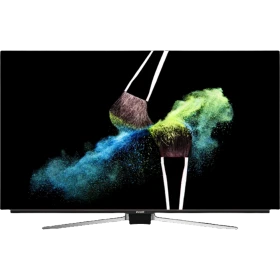 Arçelik A55 OLED 9900 5B Ultra HD 4K OLED televizyon, siyah çerçevesi ve renkli ekranıyla