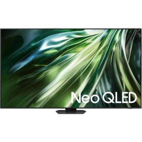 Samsung 98QN90D Ultra HD 4K QLED TV siyah stand üzerinde Neo QLED yazılı canlı ekranı gösterir