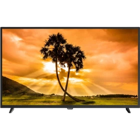Sunny SN49DAL08-TNR Full HD FHD TV, siyah çerçeveli ekranında gün batımı manzarası gösteriyor