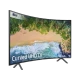 Samsung 55NU7300 Ultra HD 4K LED televizyon, kavisli ekranlı siyah TV görünümü, doğal renkler ve manzara içerik