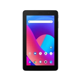 TCL Tab 7 L 2023 siyah tablet ön yüzü, parlak ekran ve uygulama simgeleriyle vitrin görünümü