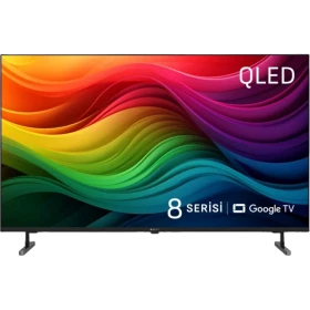 Arçelik A 850 C Ultra HD 4K LED televizyon, renkli ekranı ve ayaklarıyla önden görünüm