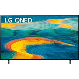 LG 75QNED7S6QA Ultra HD 4K QNED televizyon, canlı renkli manzara ekranıyla vitrin ön yüzü